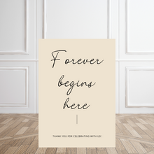 Load image into Gallery viewer, Welcome Sign - Forever Begins Here
