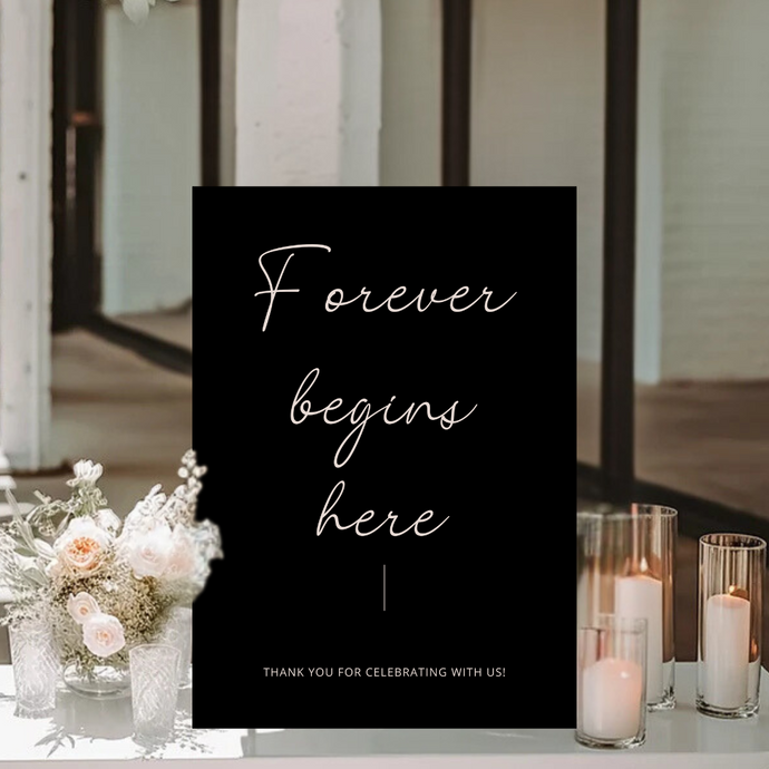 Welcome Sign - Forever Begins Here