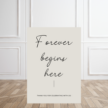 Load image into Gallery viewer, Welcome Sign - Forever Begins Here
